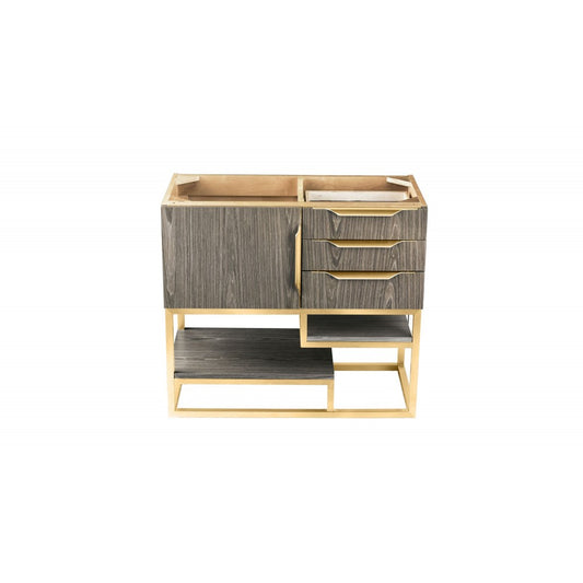 Columbia 36" Single Vanity, Ash Gray, Radiant Gold
