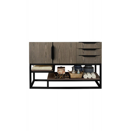Columbia 48" Single Vanity, Ash Gray, Matte Black