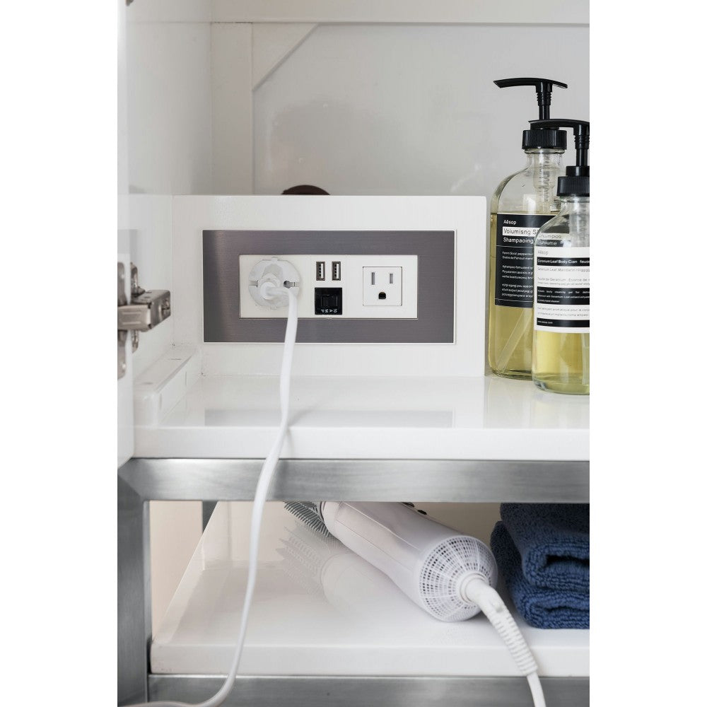 Columbia 48" Single Vanity, Glossy White, w/ Dusk Gray Glossy Composite Top