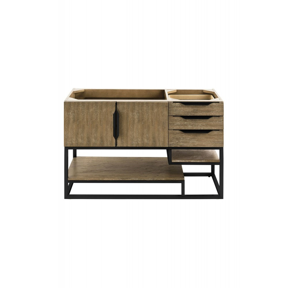 Columbia 48" Single Vanity, Latte Oak, Matte Black