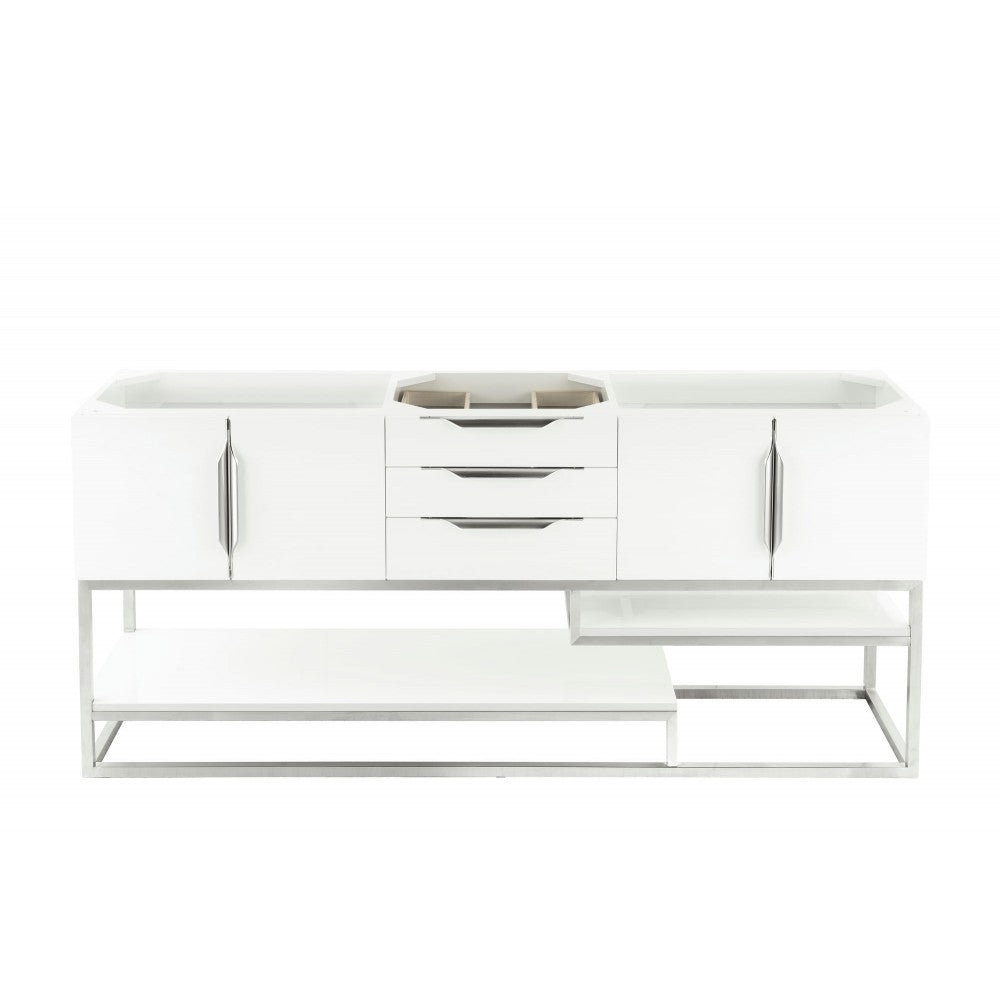 Columbia 72" Double Vanity, Glossy White