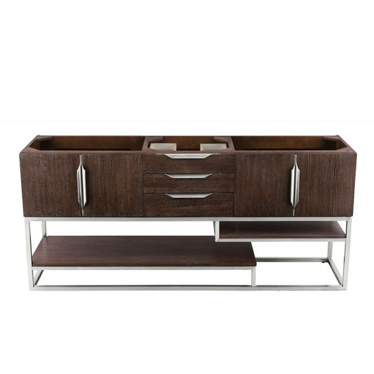 Columbia 72" Single Vanity, Coffee Oak