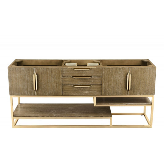 Columbia 72" Single Vanity, Latte Oak, Radiant Gold