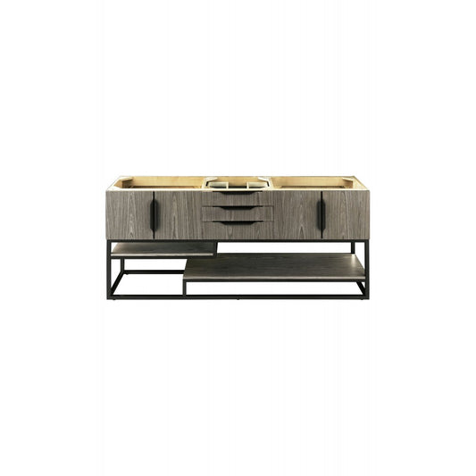 Columbia 72" Vanity, Ash Gray, Matte Black