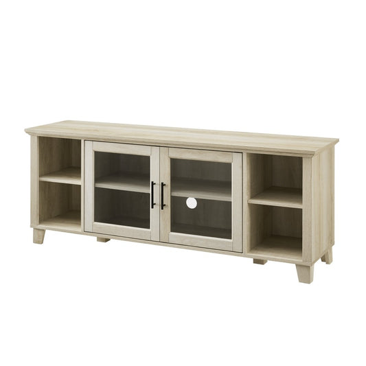 Columbus 58" TV Stand with Middle Doors - White Oak