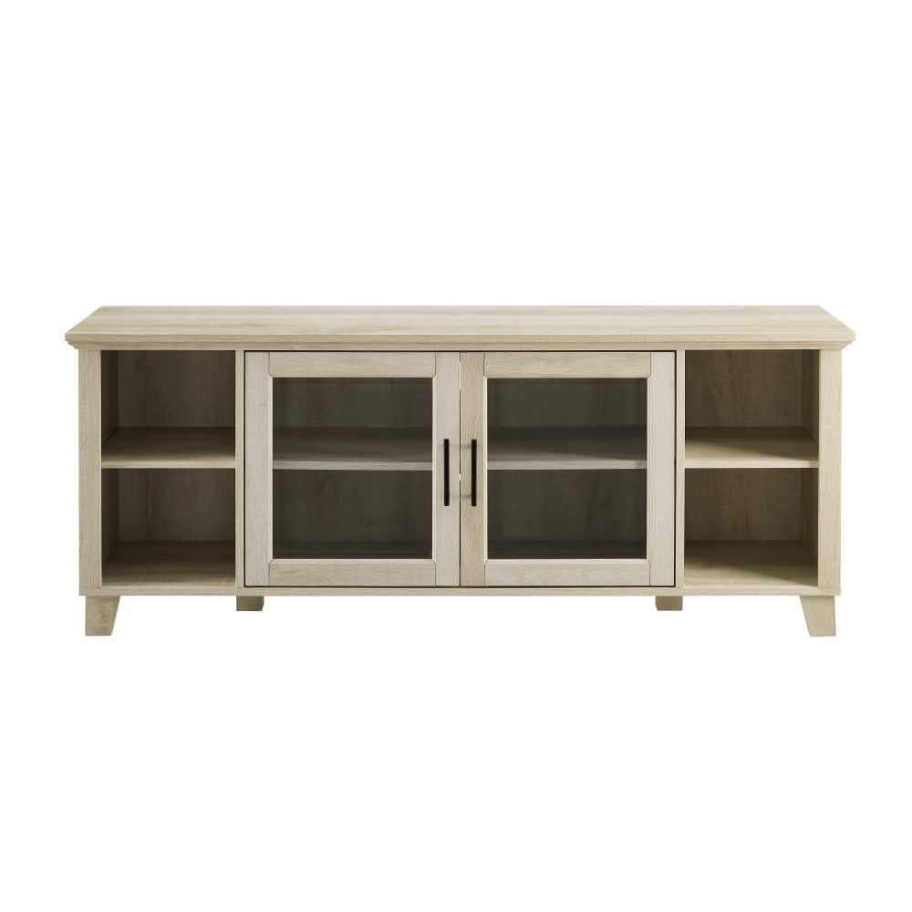 Columbus 58" TV Stand with Middle Doors - White Oak