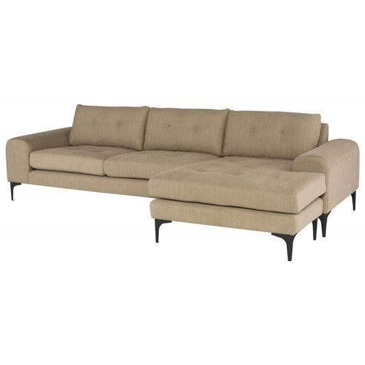 Colyn Burlap Fabric Sectional Sofa, HGSC635