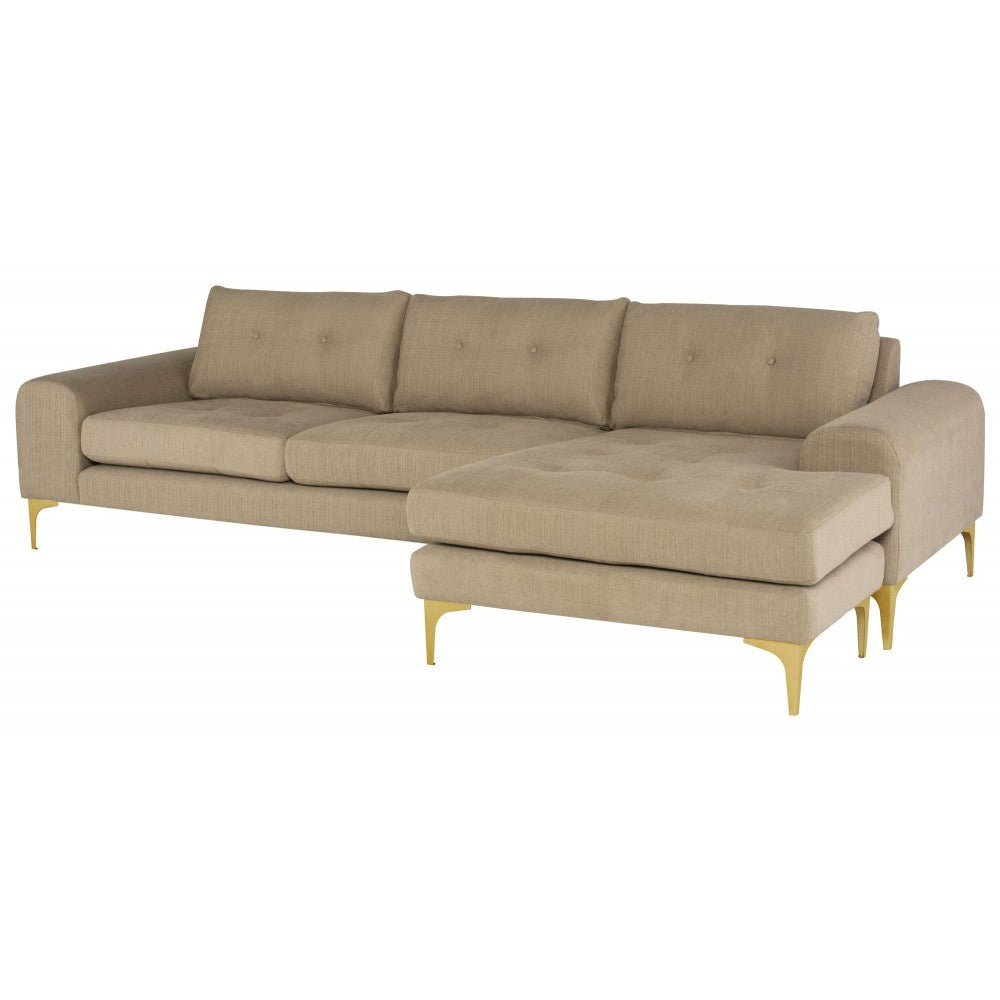 Colyn Burlap Fabric Sectional Sofa, HGSC671