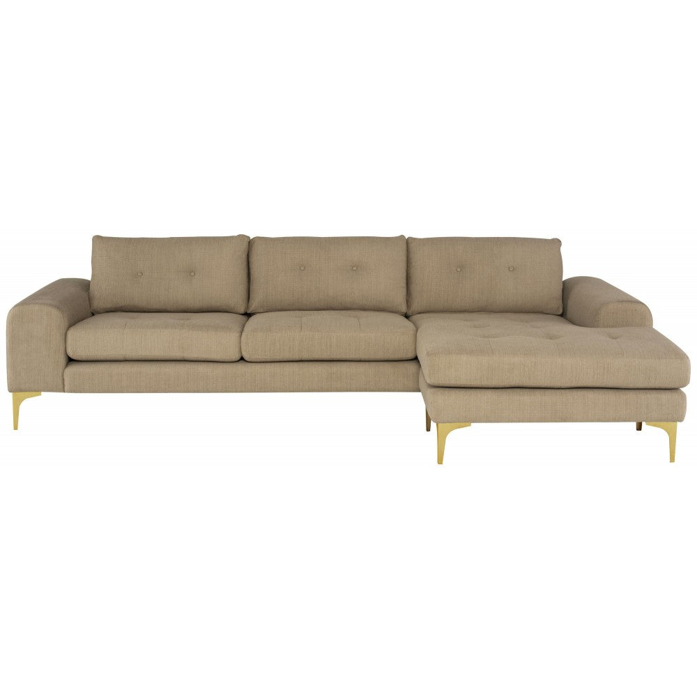 Colyn Burlap Fabric Sectional Sofa, HGSC671