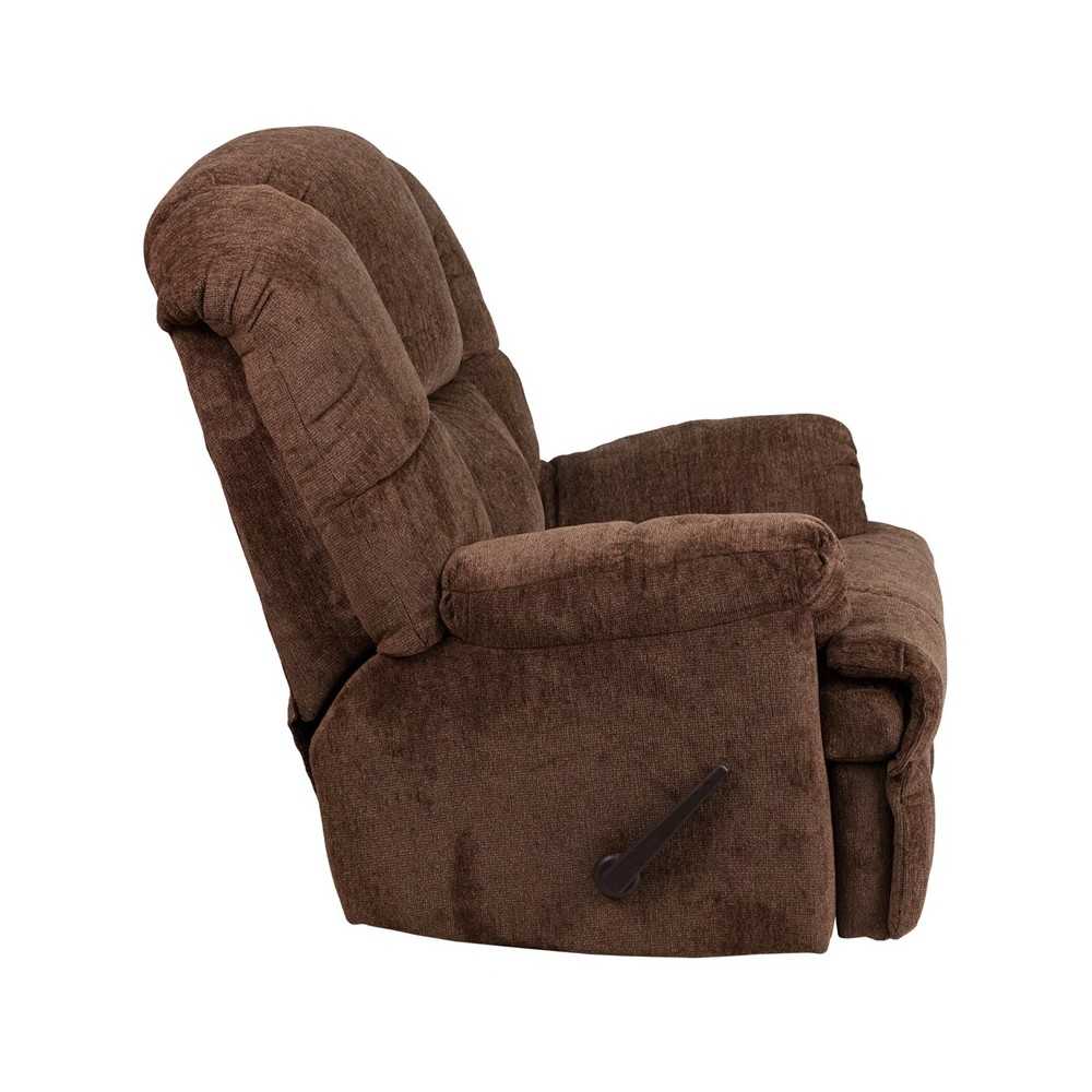 Contemporary Hillel Chocolate Chenille Rocker Recliner