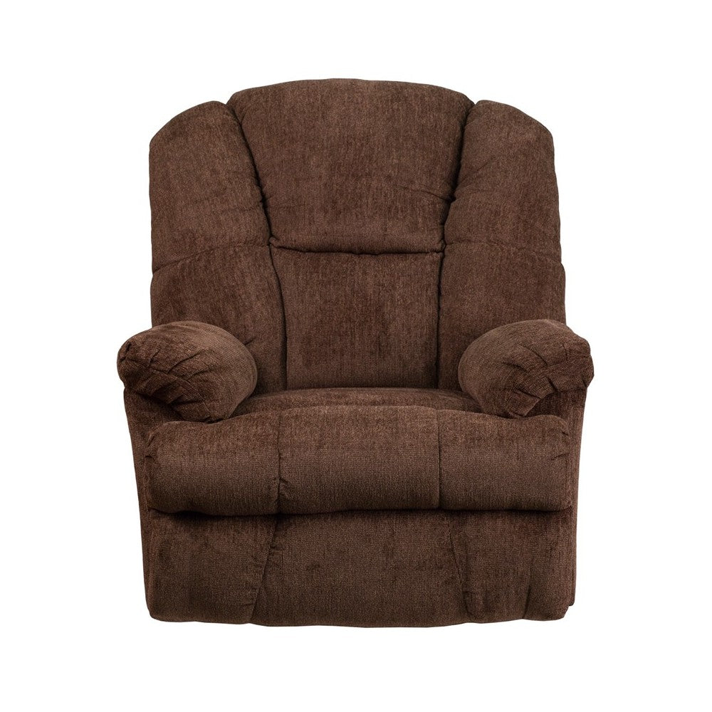 Contemporary Hillel Chocolate Chenille Rocker Recliner