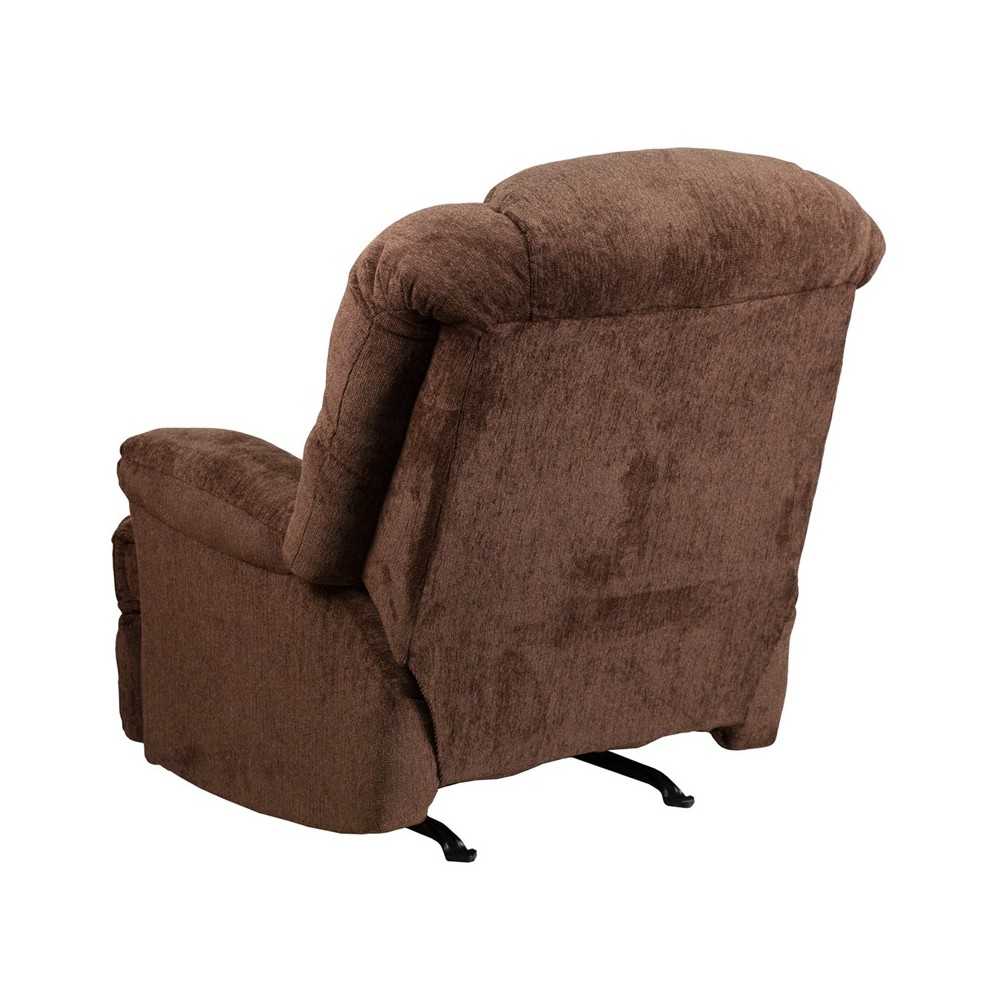 Contemporary Hillel Chocolate Chenille Rocker Recliner