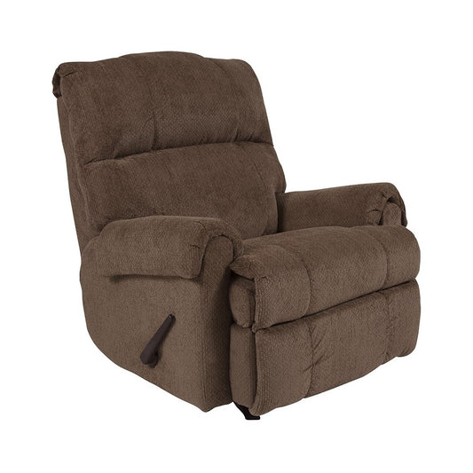 Contemporary Kelly Bark Super Soft Microfiber Rocker Recliner