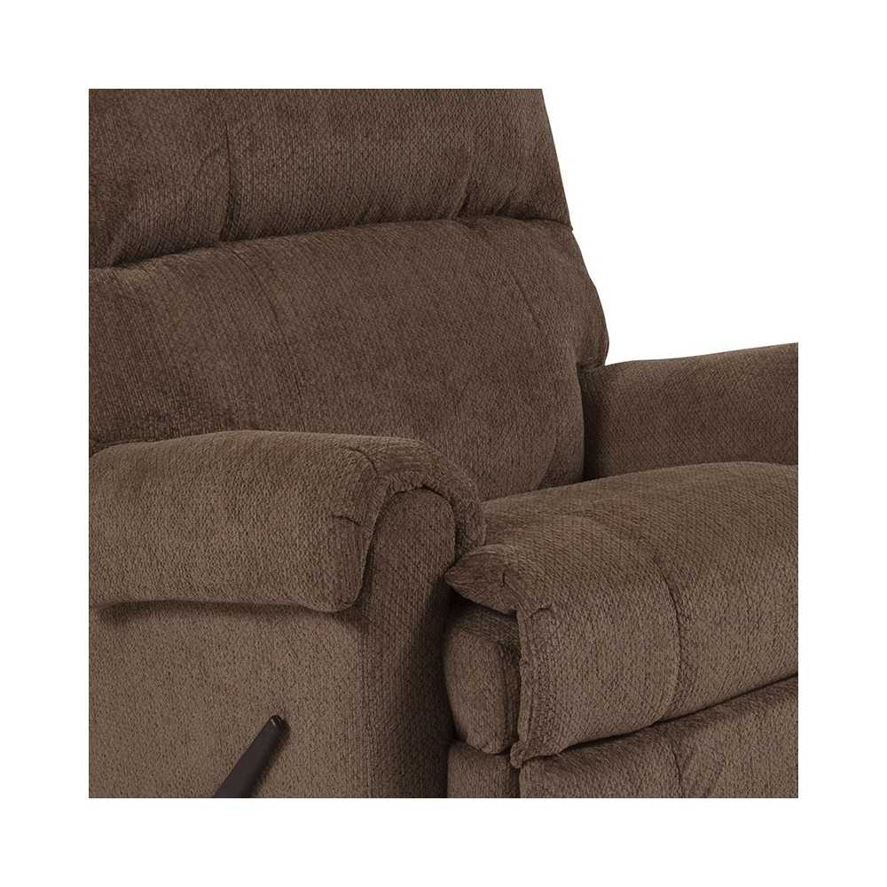Contemporary Kelly Bark Super Soft Microfiber Rocker Recliner