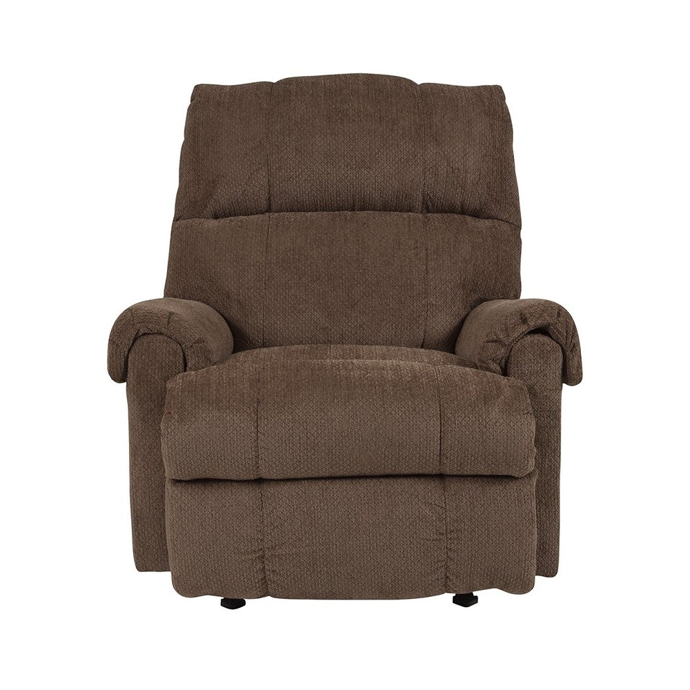 Contemporary Kelly Bark Super Soft Microfiber Rocker Recliner