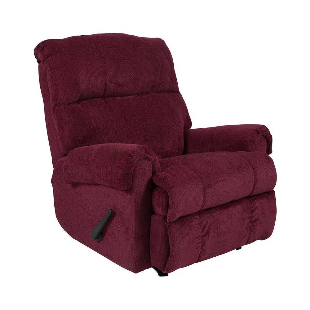 Contemporary Kelly Burgundy Super Soft Textured Microfiber Rocker Recliner