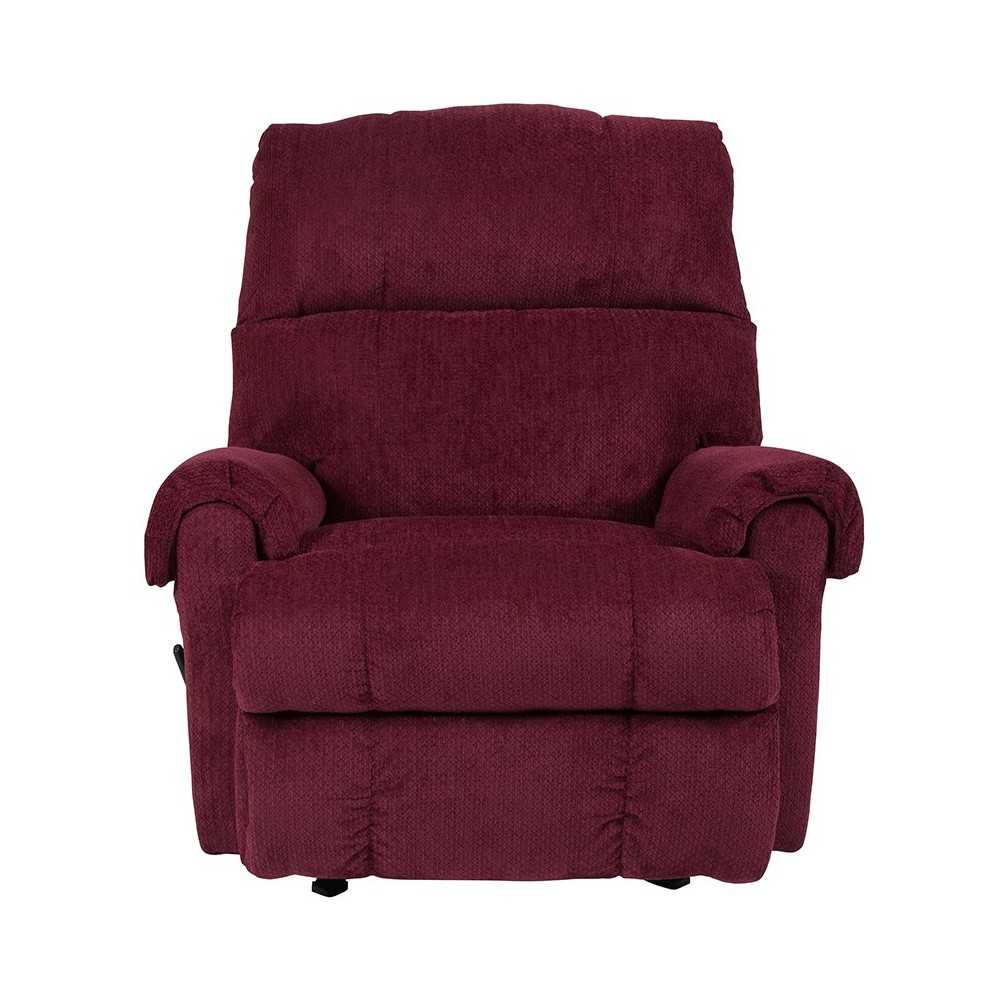 Contemporary Kelly Burgundy Super Soft Textured Microfiber Rocker Recliner