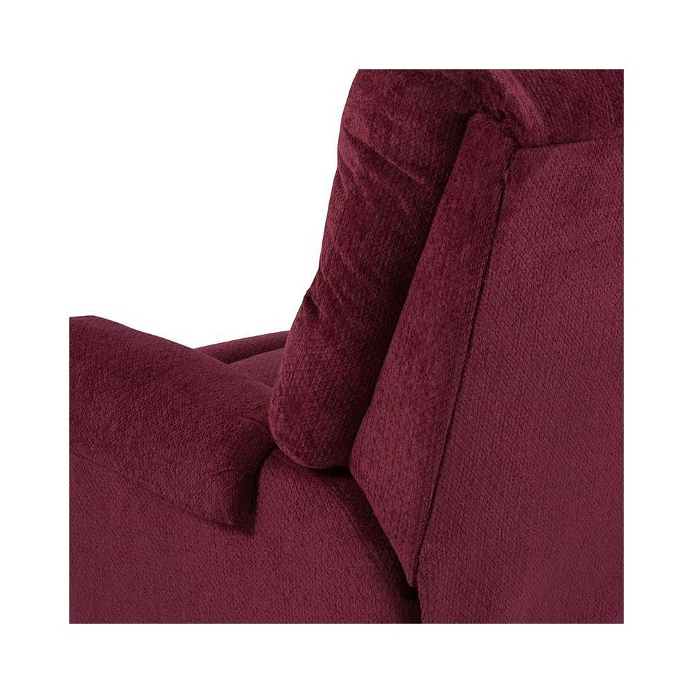 Contemporary Kelly Burgundy Super Soft Textured Microfiber Rocker Recliner
