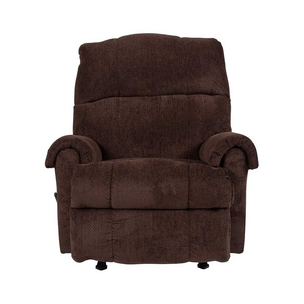Contemporary Kelly Chocolate Super Soft Microfiber Rocker Recliner