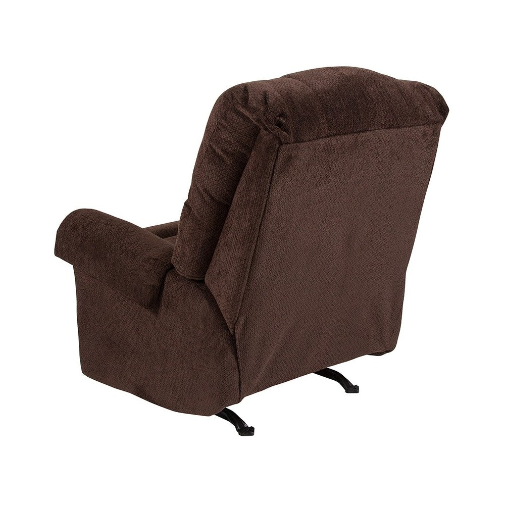Contemporary Kelly Chocolate Super Soft Microfiber Rocker Recliner
