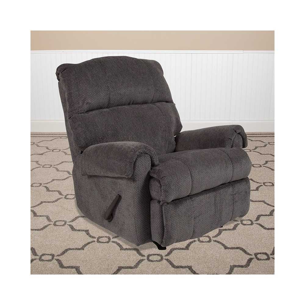 Contemporary Kelly Gray Super Soft Microfiber Rocker Recliner