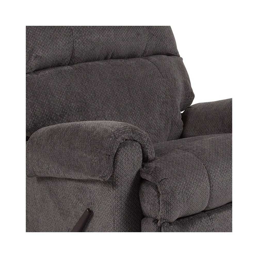 Contemporary Kelly Gray Super Soft Microfiber Rocker Recliner