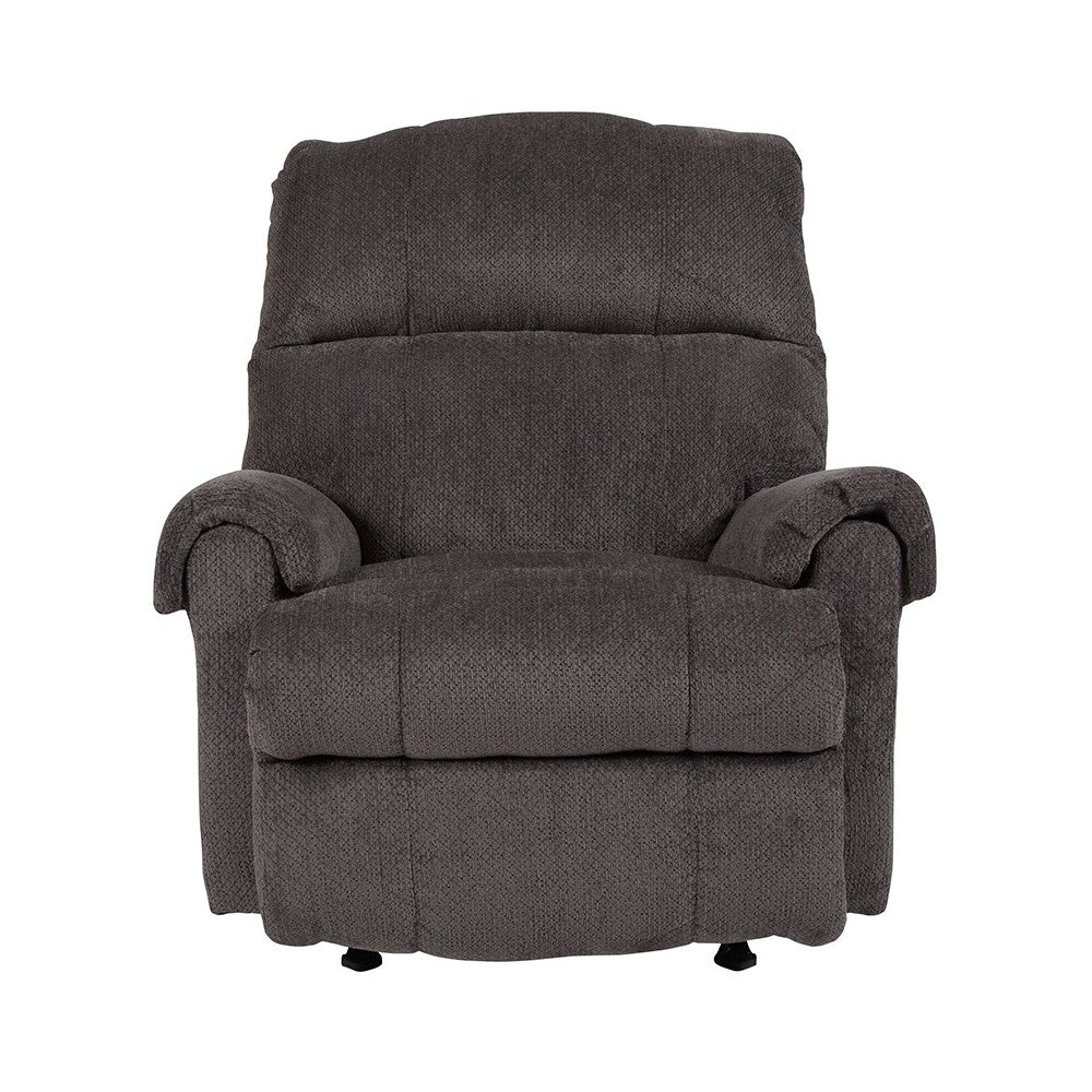 Contemporary Kelly Gray Super Soft Microfiber Rocker Recliner