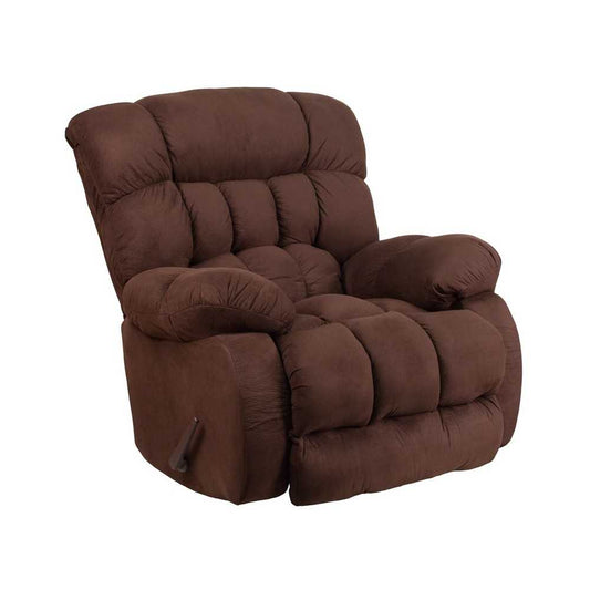 Contemporary Softsuede Fudge Microfiber Rocker Recliner