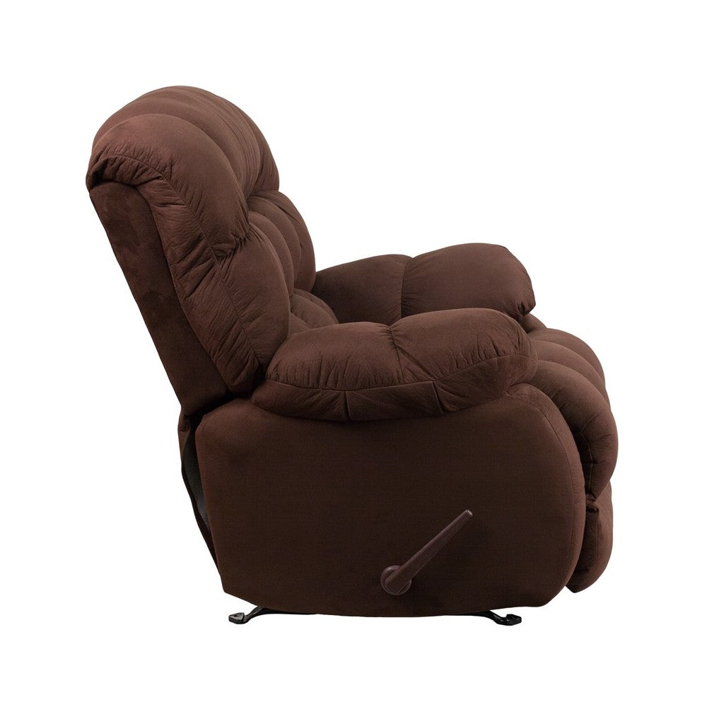 Contemporary Softsuede Fudge Microfiber Rocker Recliner
