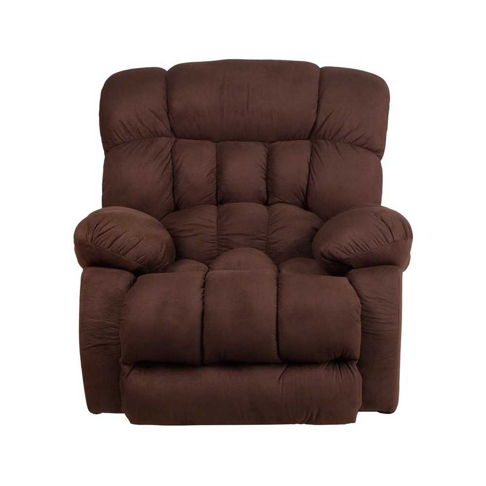Contemporary Softsuede Fudge Microfiber Rocker Recliner