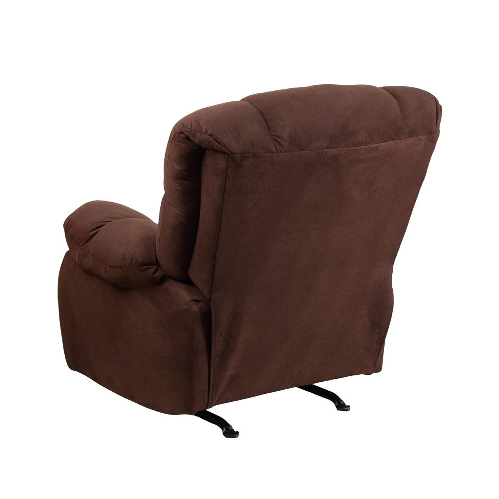 Contemporary Softsuede Fudge Microfiber Rocker Recliner