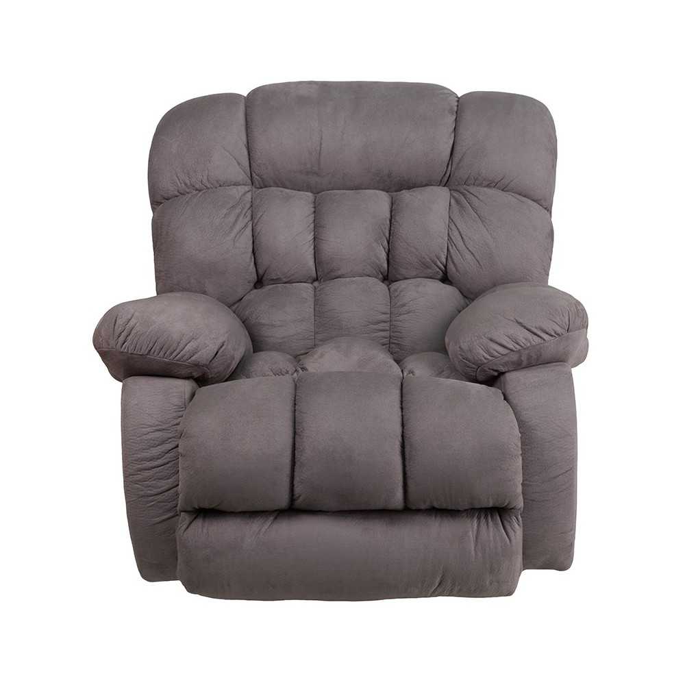 Contemporary Softsuede Graphite Microfiber Rocker Recliner