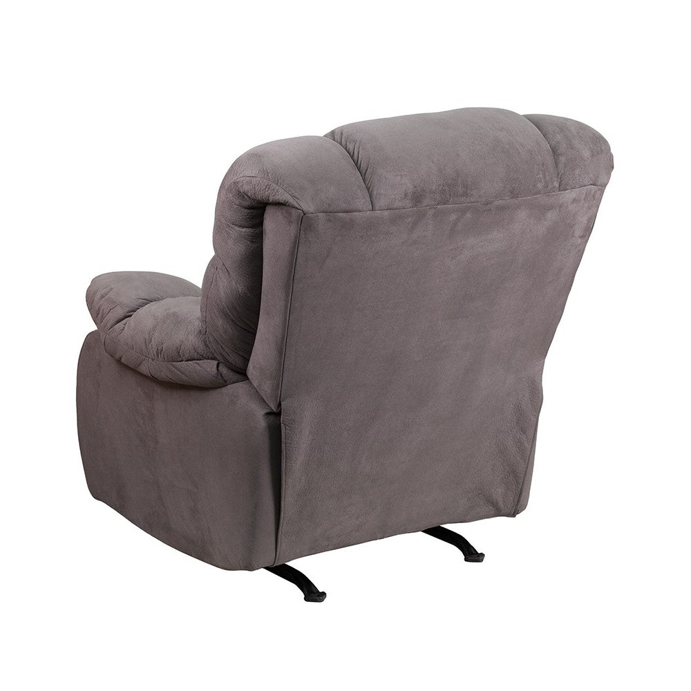 Contemporary Softsuede Graphite Microfiber Rocker Recliner