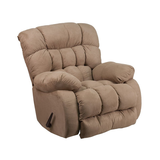 Contemporary Softsuede Taupe Microfiber Rocker Recliner