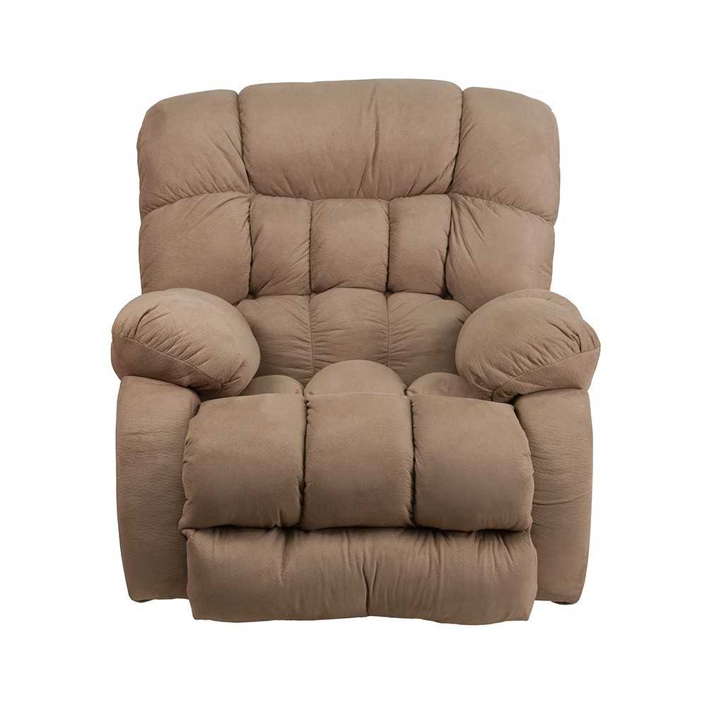 Contemporary Softsuede Taupe Microfiber Rocker Recliner