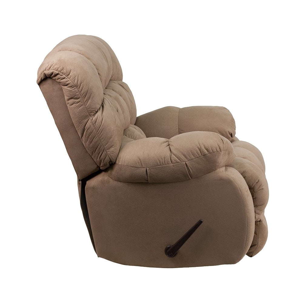 Contemporary Softsuede Taupe Microfiber Rocker Recliner