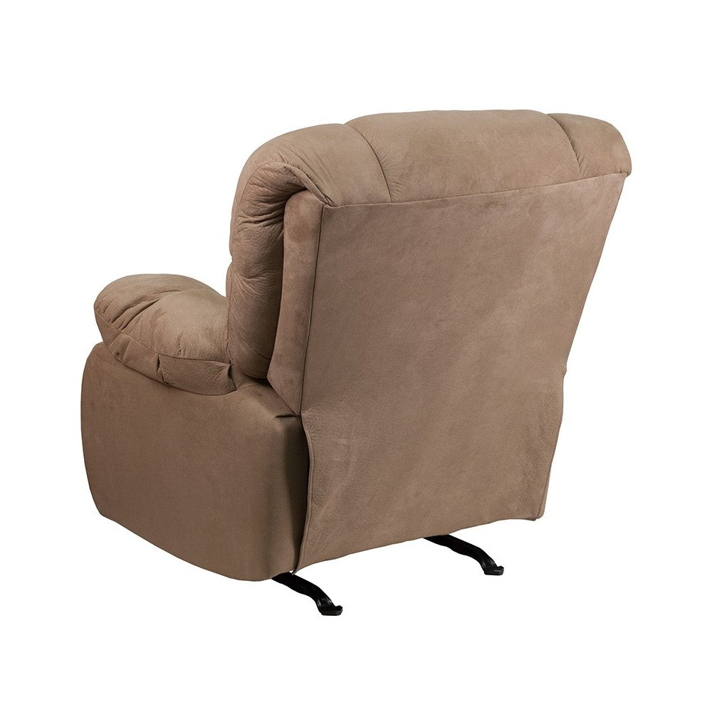 Contemporary Softsuede Taupe Microfiber Rocker Recliner