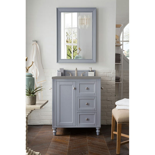 Copper Cove Encore 30" Single Vanity, Silver Gray w/ 3 CM Gray Expo Quartz Top