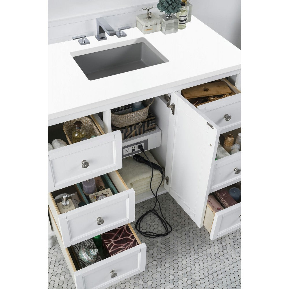 Copper Cove Encore 48" Single Vanity White w/3 CM Classic White Quartz Top