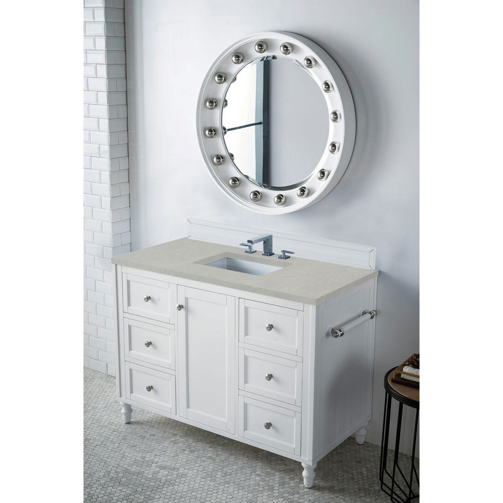 Copper Cove Encore 48" Single Vanity White w/3 CM Eternal Serena Quartz Top