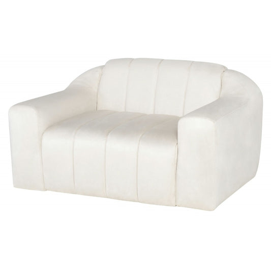 Coraline Champagne Microsuede Fabric Single Seat Sofa