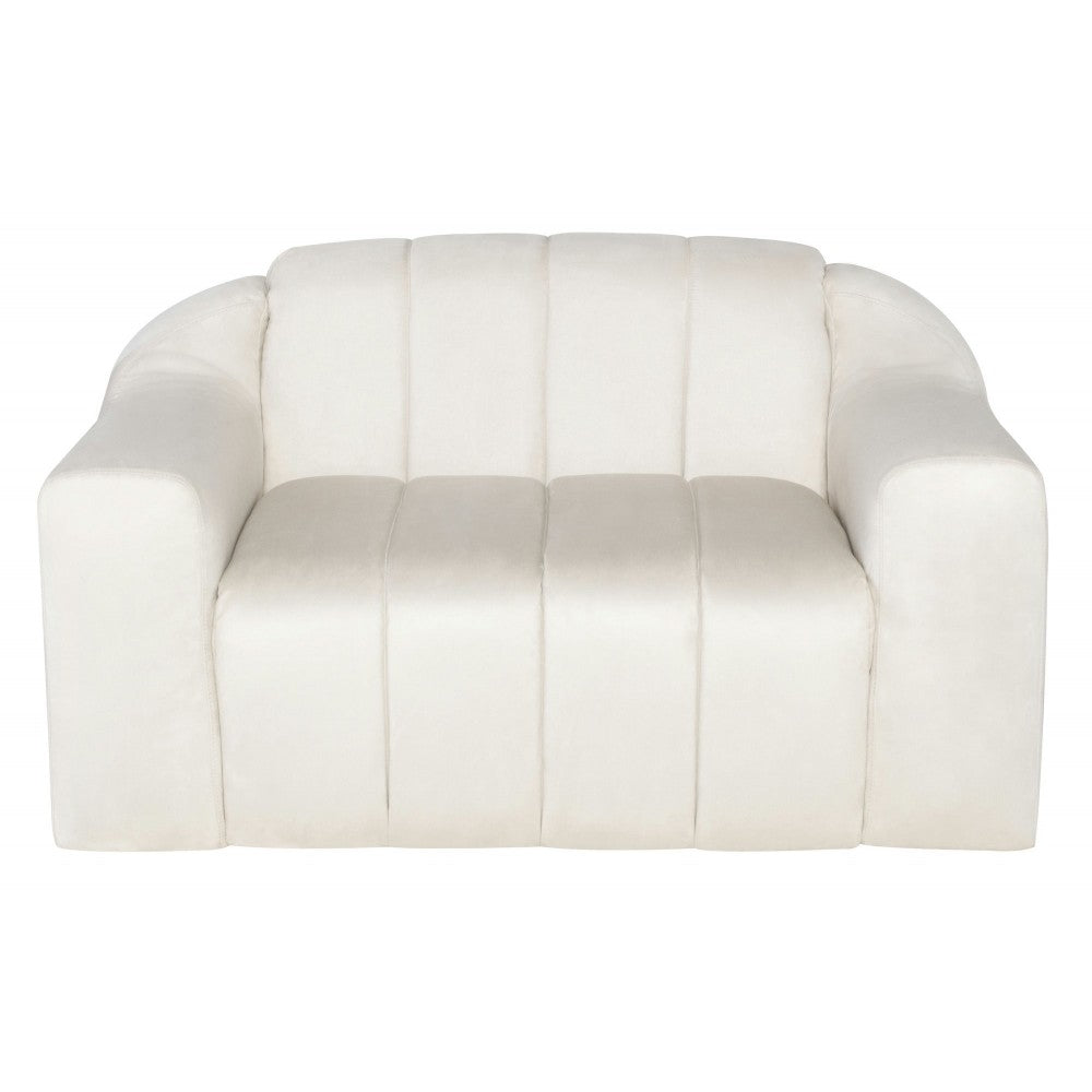 Coraline Champagne Microsuede Fabric Single Seat Sofa