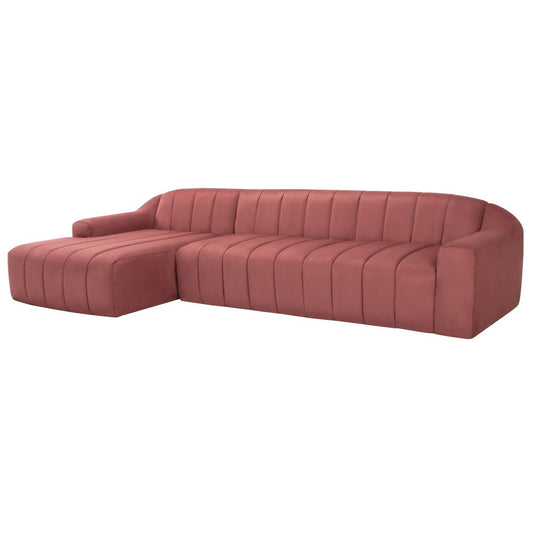 Coraline Chianti Microsuede Fabric Sectional Sofa, HGSN427