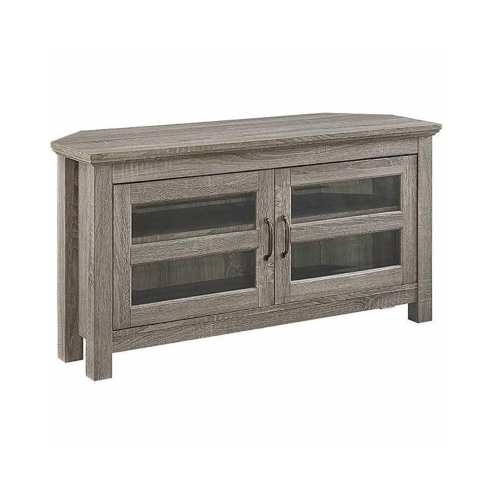 Cordoba 44" 2 Door Wood Corner TV Stand - Driftwood