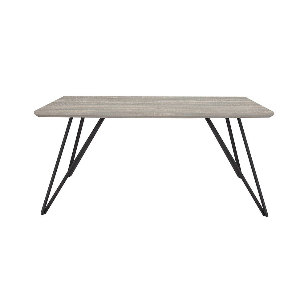 Corinth 31.5" x 63" Rectangular Dining Table in Distressed Gray Wood Finish