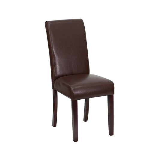 Dark Brown LeatherSoft Parsons Chair