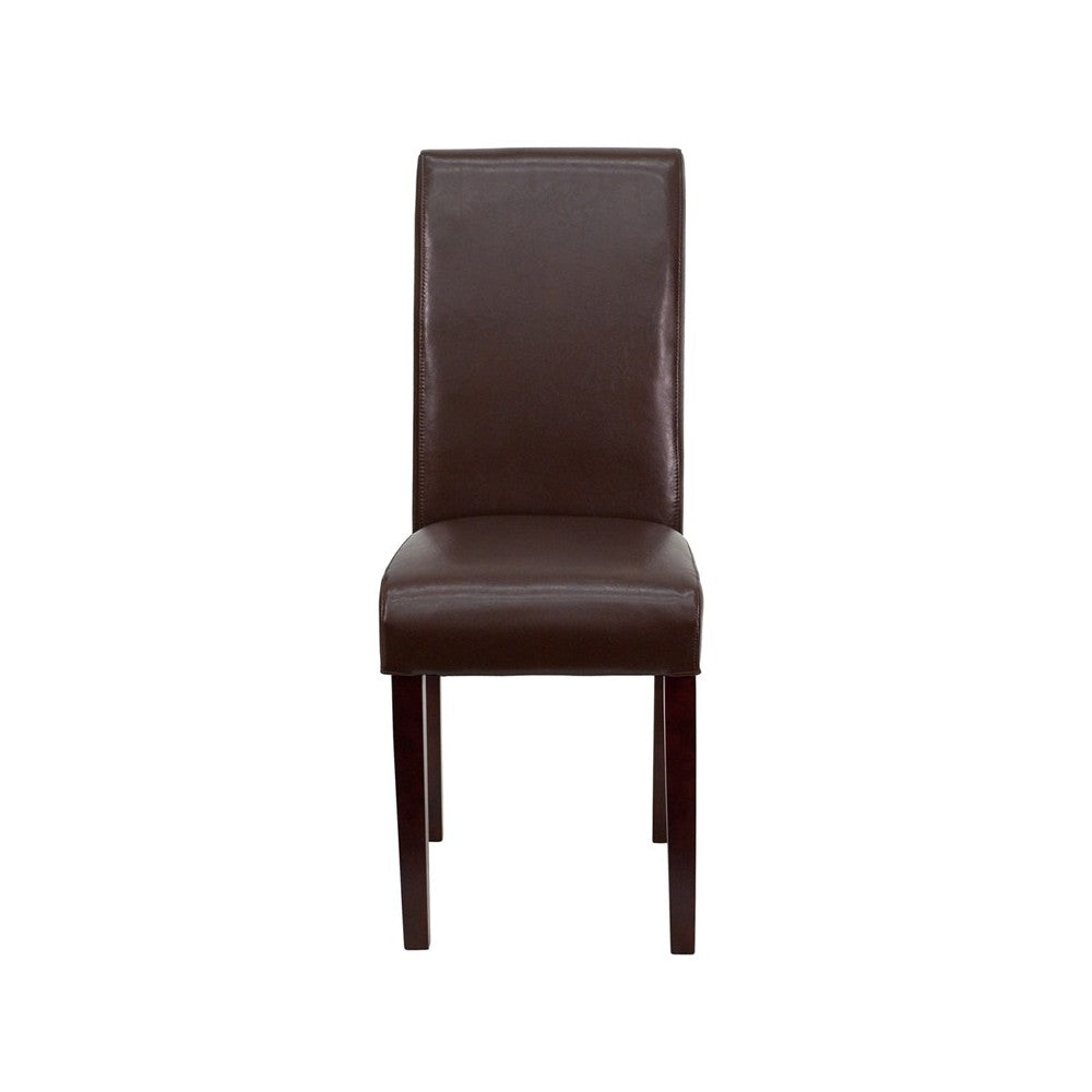 Dark Brown LeatherSoft Parsons Chair