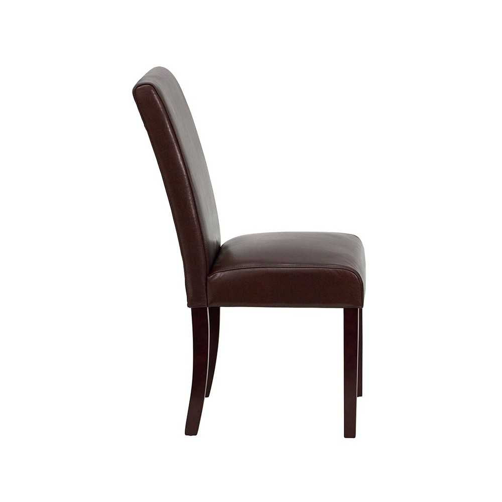 Dark Brown LeatherSoft Parsons Chair