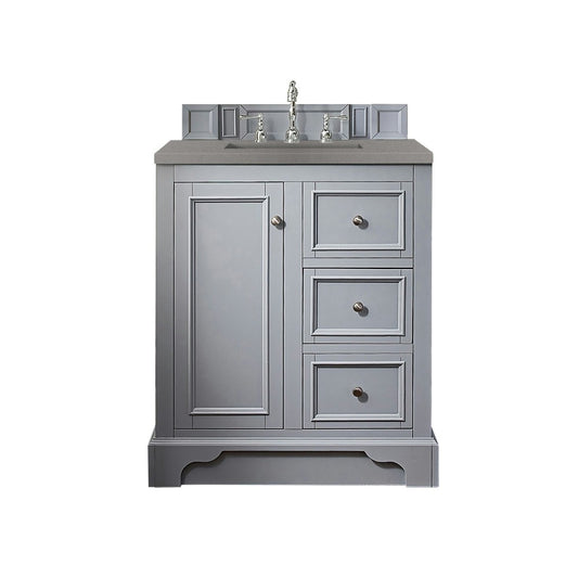 De Soto 30" Single Vanity, Silver Gray w/ 3 CM Gray Expo Quartz Top