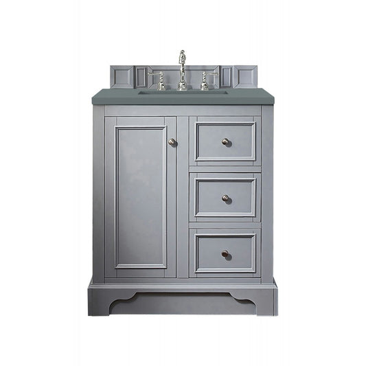 De Soto 30" Single Vanity, Silver Gray w/ 3 CM Cala Blue Quartz Top